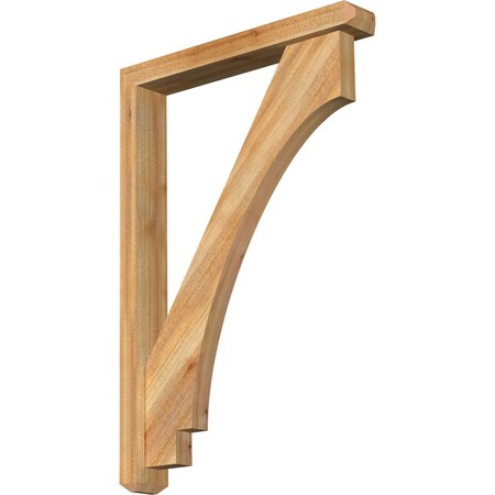 Ekena Millwork Imperial Craftsman Rough Sawn Bracket w/ Offset Brace, Western Red Cedar, 4"W x 26"D x 38"H BKT0402X26X38IMP04RWR